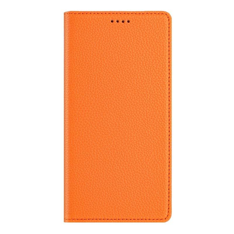 Leather Case For Iphone 12 13 Mini Pro Max Auto Closing Card Slot Wallet Flip Cover Casing IPhone 13 Pro orange
