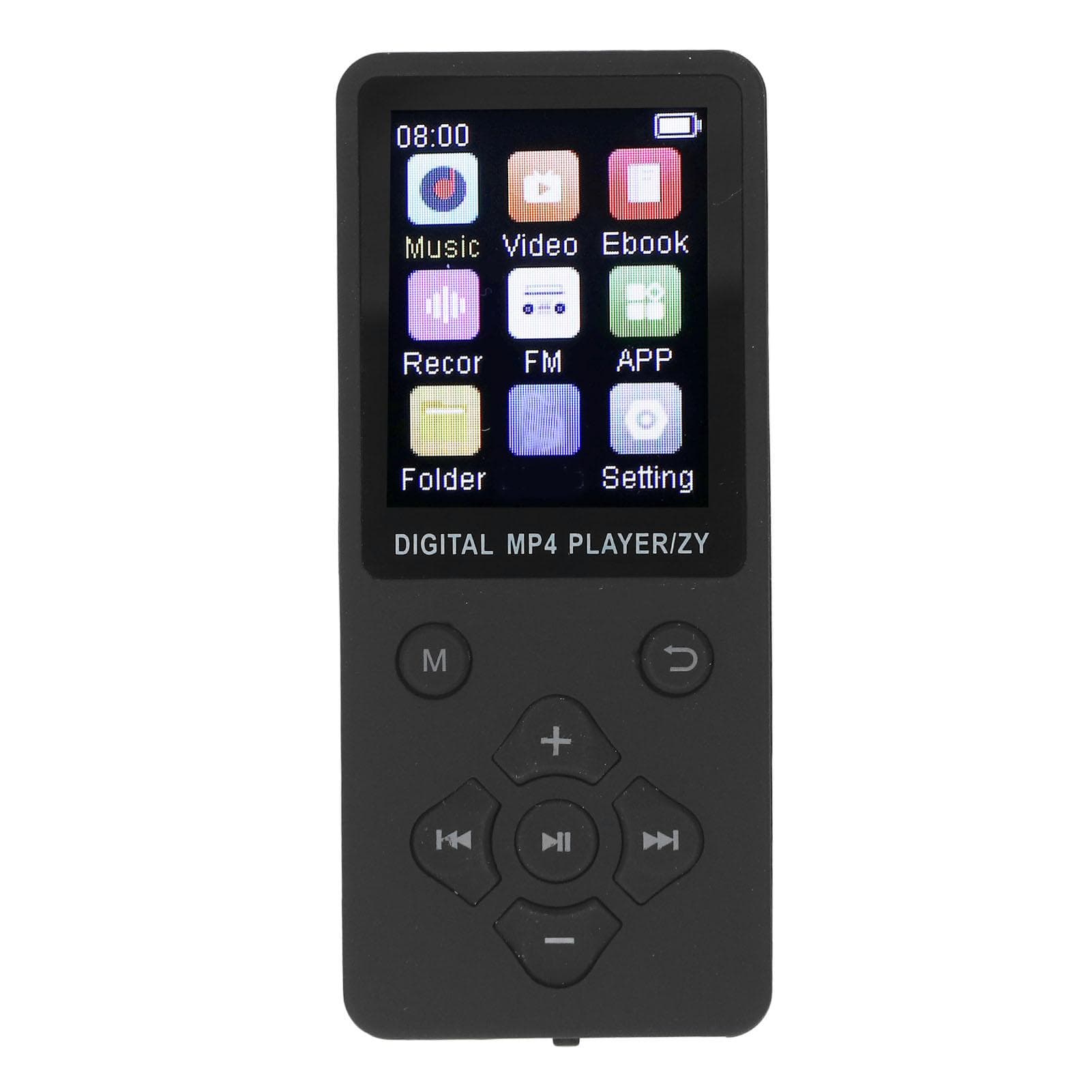MP3 Player 1.8in Color Screen BT5.0 Portable HiFi Sound Player for Picture Video Book Recording black