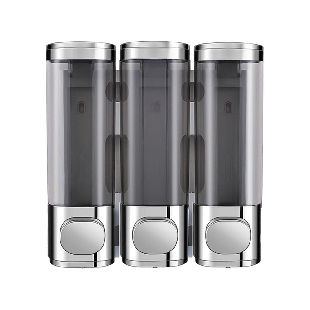 Shower Shampoo Dispenser 3 Chamber Wall Mounted 3x300ml Drill Free Shower Pump Soap Dispenser for grey