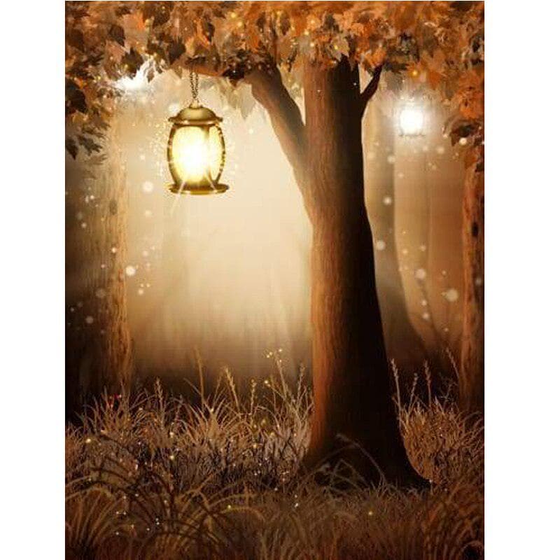 Diamond Embroidery Mystic Forest Street Light DIY Diamond Embroidery Craft Painting Art Wall Decor 20X30CM