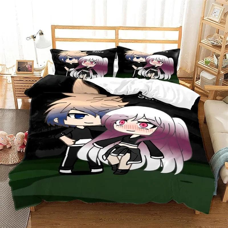3D Print New Gacha Life Bedding Set,Duvet Cover Comforter Bed Set Quilt Cover Pillowcase,King Queen Twin Size Boys Girls Adultse 70x133cm 2pcs