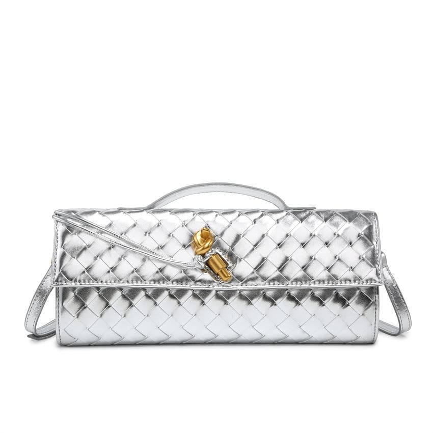 Women's Handwoven Woven Clutch Bag - Elegant Evening Handbag 31x4x14cm