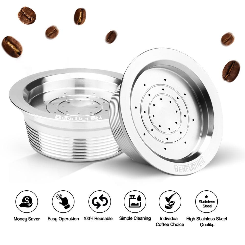 Stainless Steel Reusable Coffee Capsules Reusable Coffee Capsule Cup Filter Compatible with LAVAZZA silver