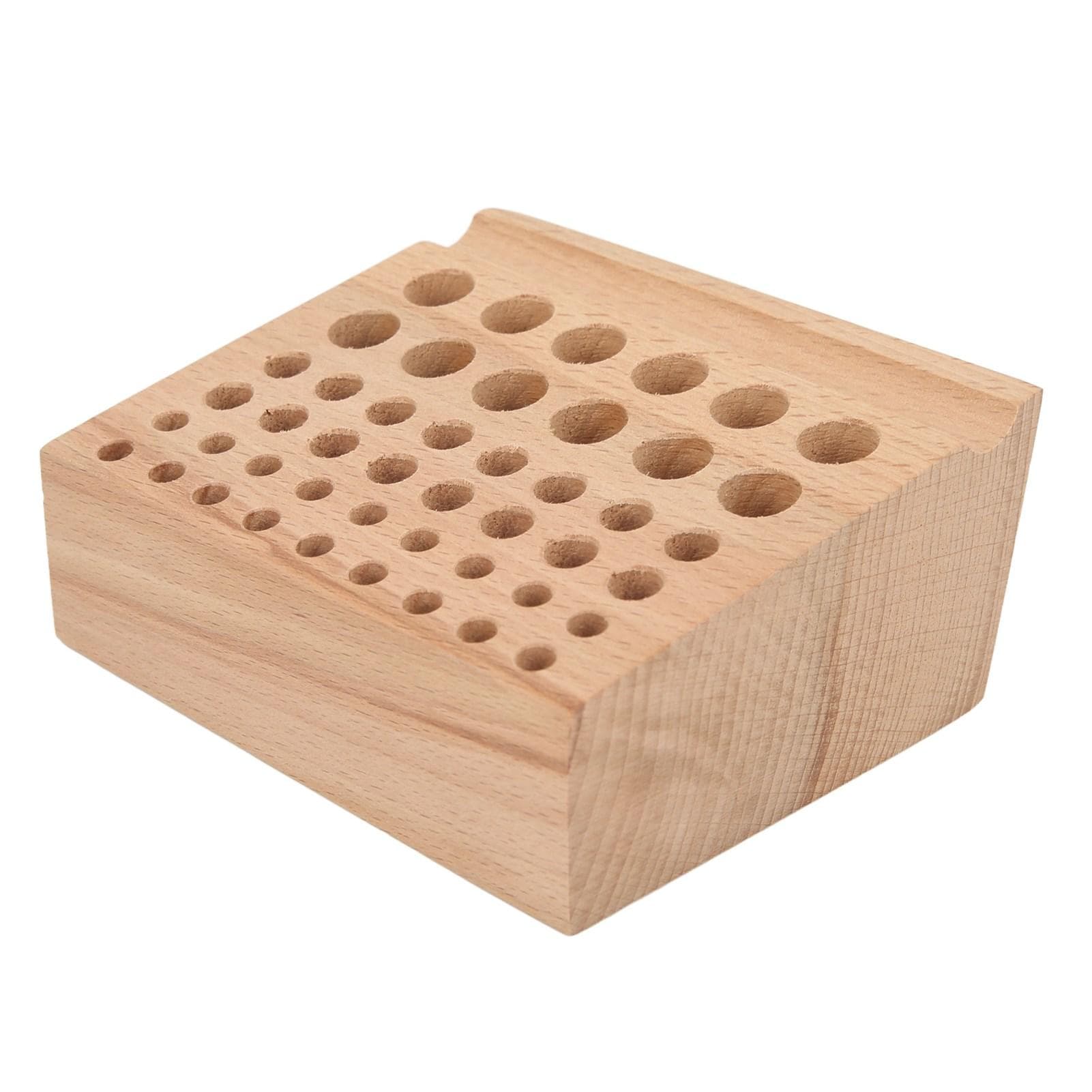 Leather Craft Tool Holder 46 Holes Strong Wood Reasonable Design Wooden Punch Tool Stand