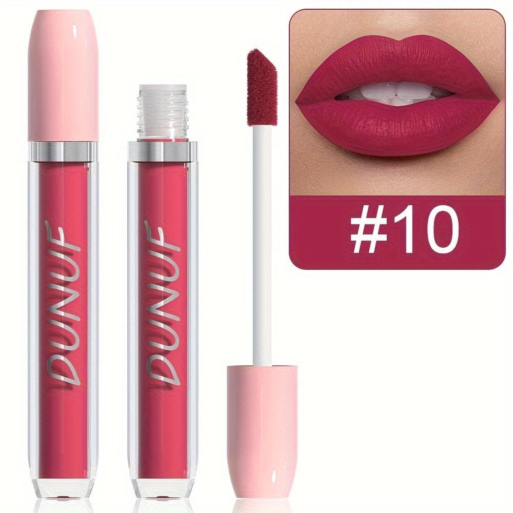 Matte Lipstick-Waterproof Long-Lasting Non-Fade Non-Stick Cup Natural Finish All Skin Types, Red Line & Mixed Color System, Water-Resistant Paste Form