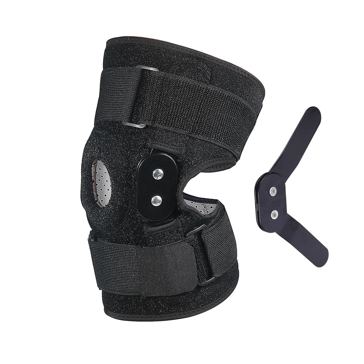 1PC Adjustable Hinged Knee Brace Knee Support Wrap M black