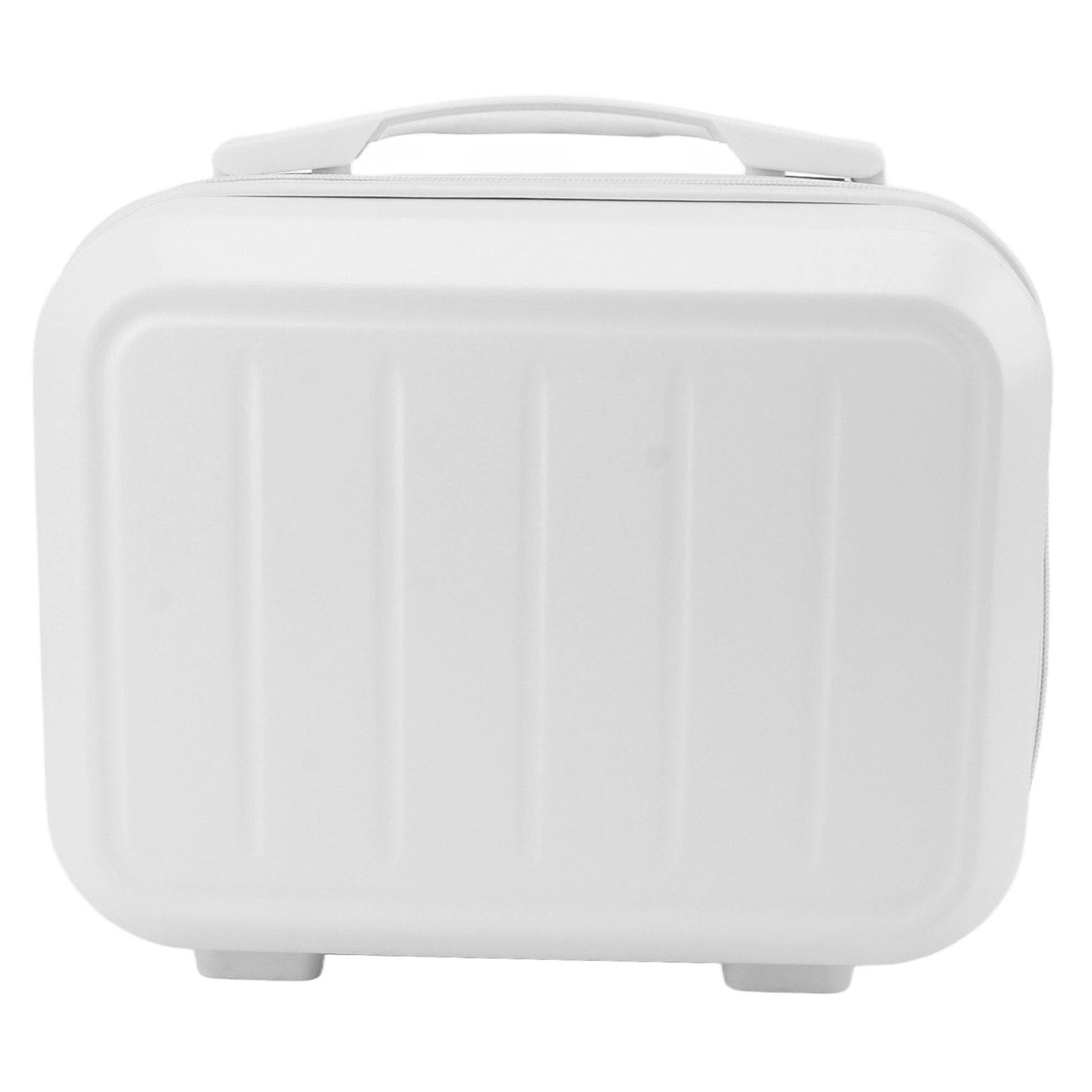 14in Cosmetic Bag Case ABS Delicate Fashionable Travel Toiletry Makeup Bag for Women Girl White white