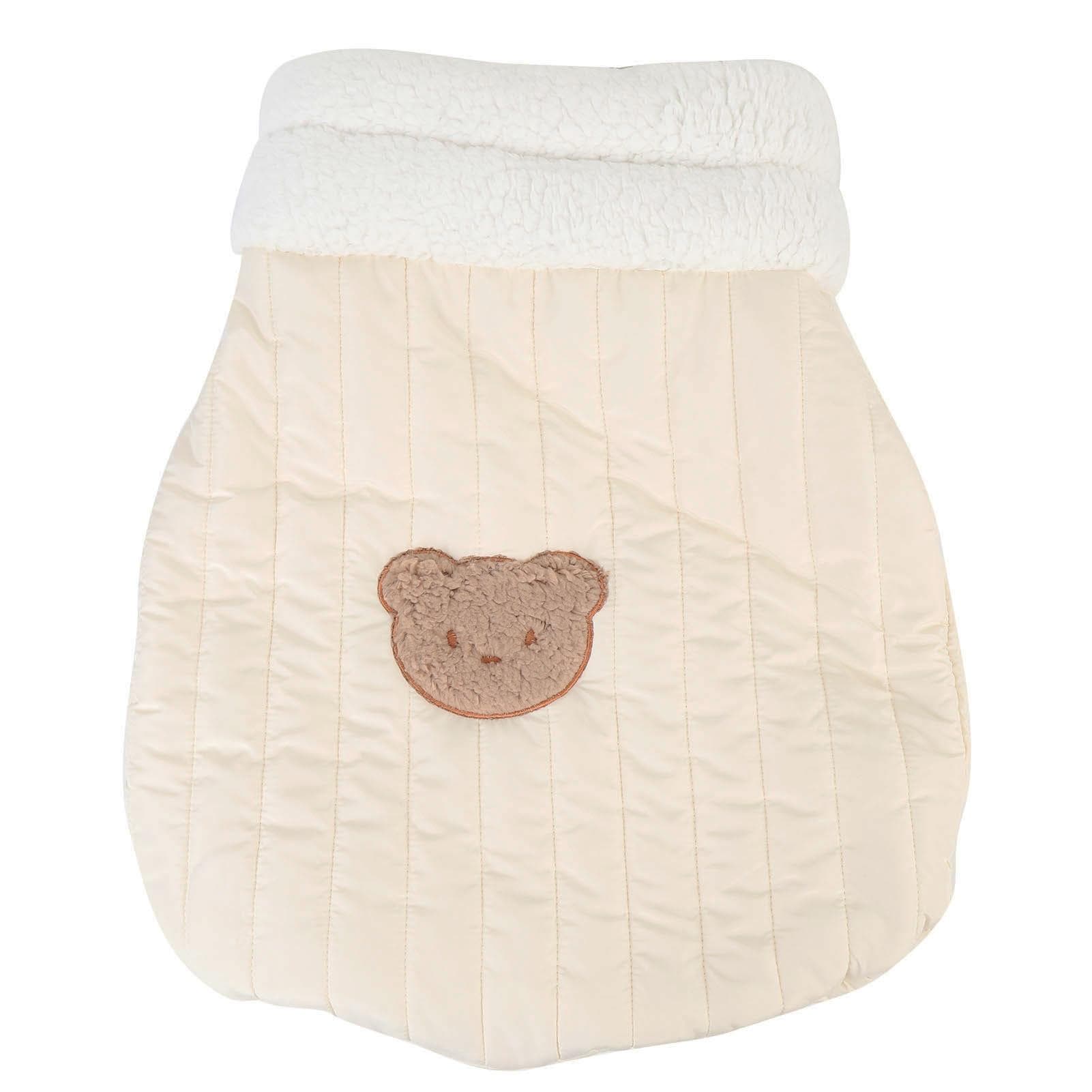 Cat Sleeping Bag Soft Warm Cozy Enhanced Comfort Foldable Enclosed Cat Dog Sack Bed for Home Indoor M(for 4-6.5kg) light brown