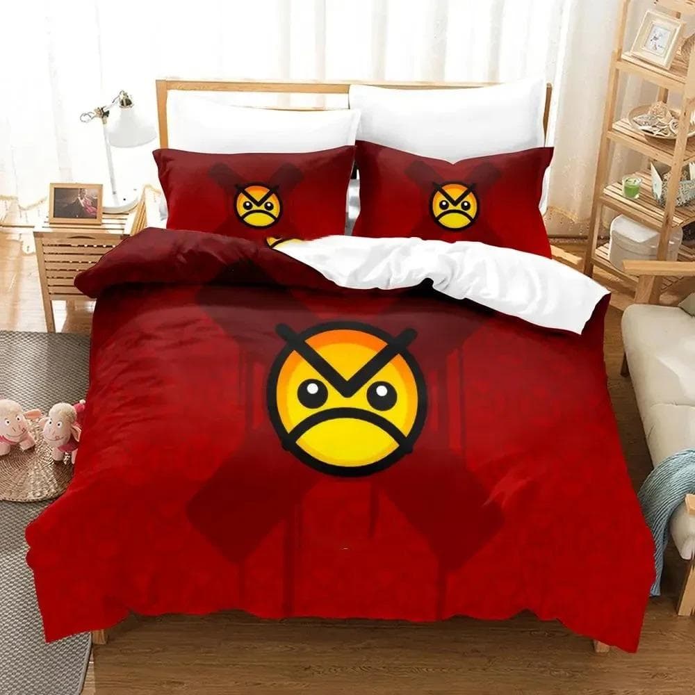Cartoon Smiley Bedding Set Duvet Cover Bed Set Quilt Cover Pillowcase Comforter king Queen Size Boys Adult Bedding Set 70x133cm 2pcs