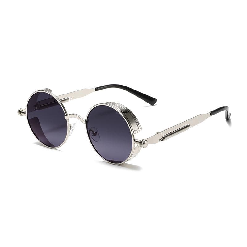 KAMMPT Round Punk Sunglasses Men Vintage Multi-color Gradient Sun Glasses Trendy Classic Luxury Brand Designer Shades as picture shows