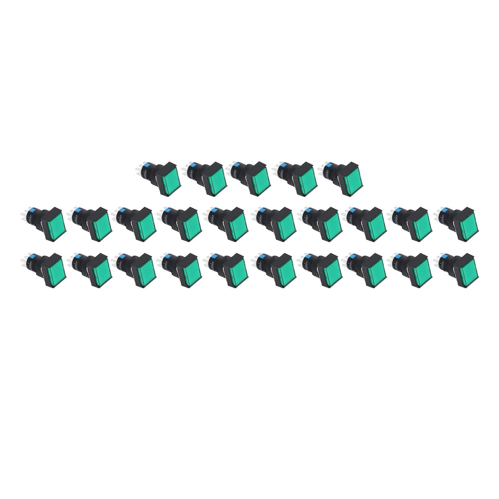 25Pcs Push Button Switch AC 0?240V 5A with Light Accessory Set Kit for Equipment Machine