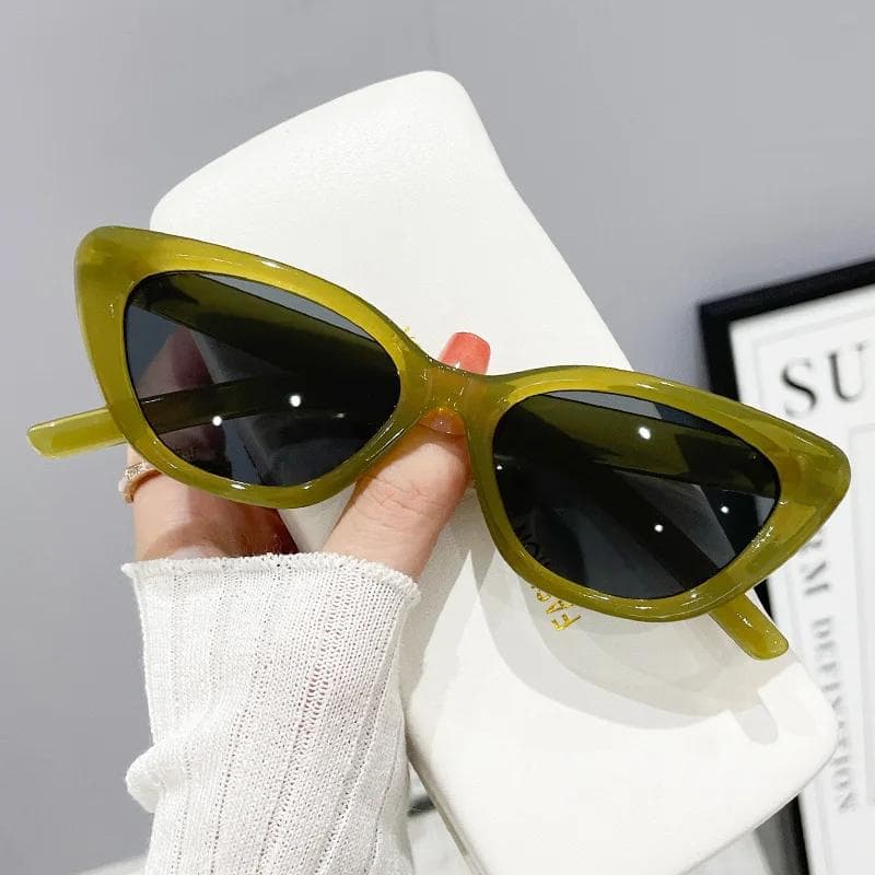 Fashion Vintage Cat Eye Sunglasses Women UV400 Oval Shades Luxury Designer Elegant Lady Sun Glasses Female Eyewear