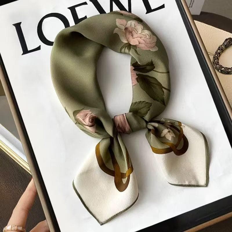 Silk Mulberry Square Scarf - Women's Spring/Summer Fashion Scarf Premium Green