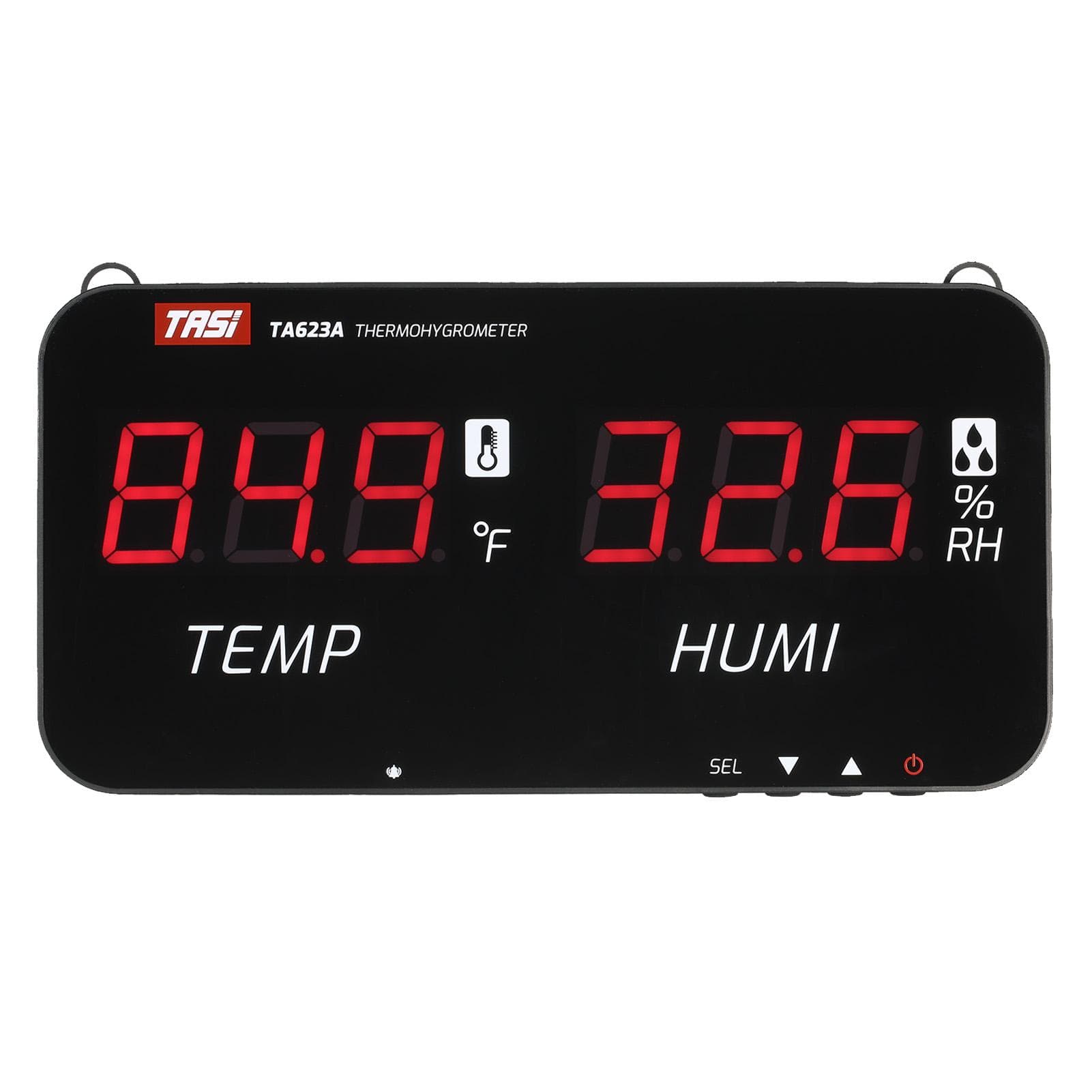 TASI Intelligent Temperature Humidity Meter with LED Digital Display Screen Wall-mounted Digital TA623A black