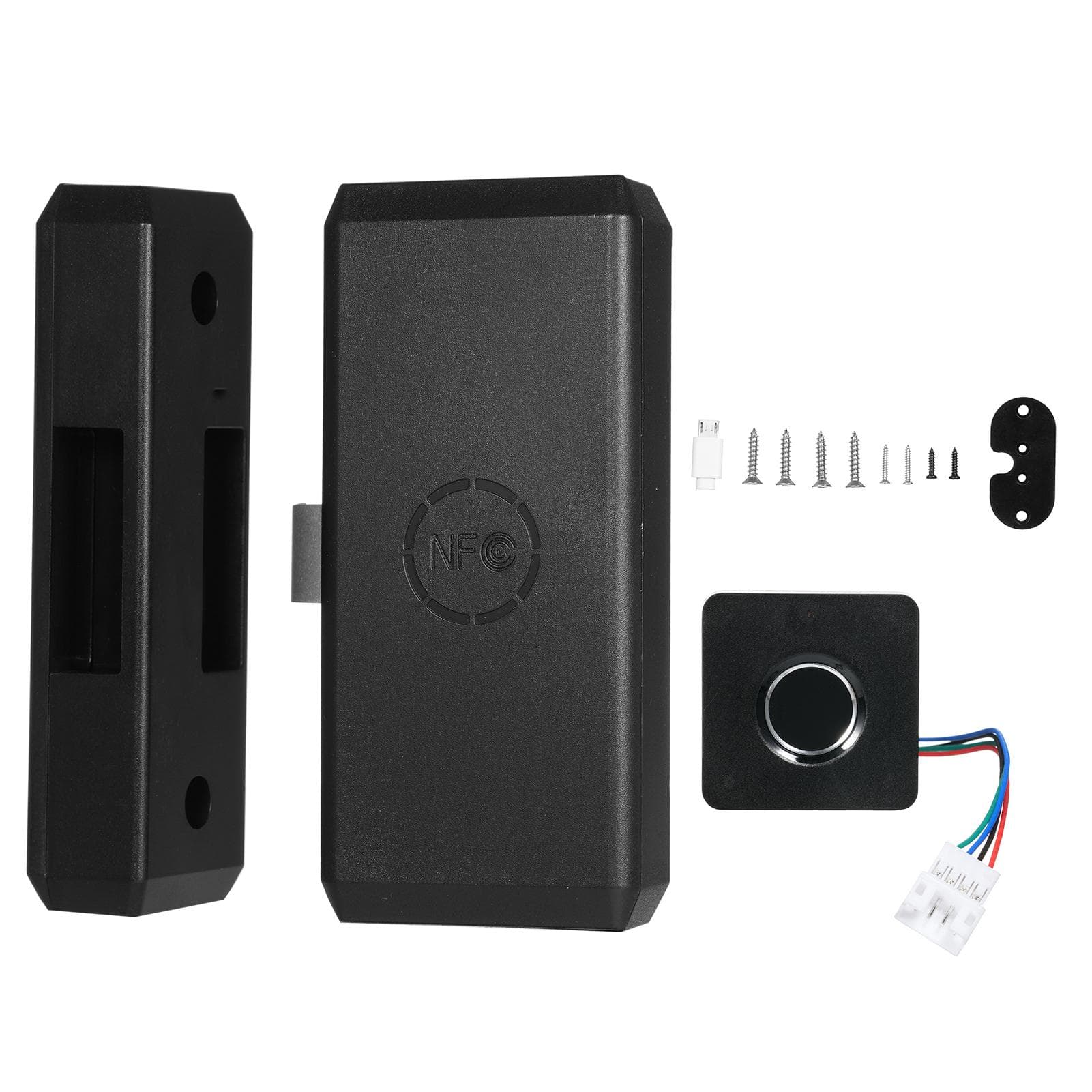 T4 Smart Fingerprint Lock Keyless Drawer Lock 0.5s Fast Unlock Support 20 Fingerprints Baby Safety black