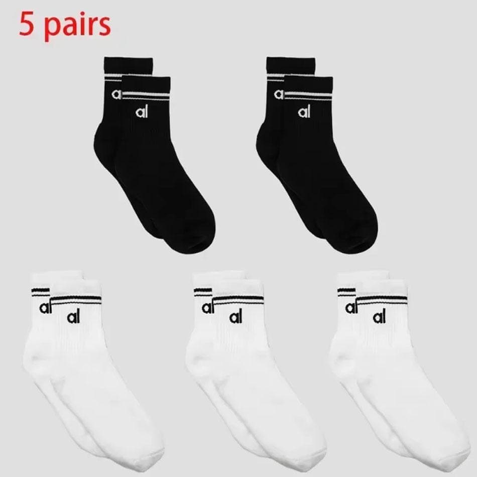 * Yoga Retro Cotton Socks Comfortable Colorful Middle Socks Yoga Pilates Fitness Women's Four Seasons Sports Yoga Long Socks