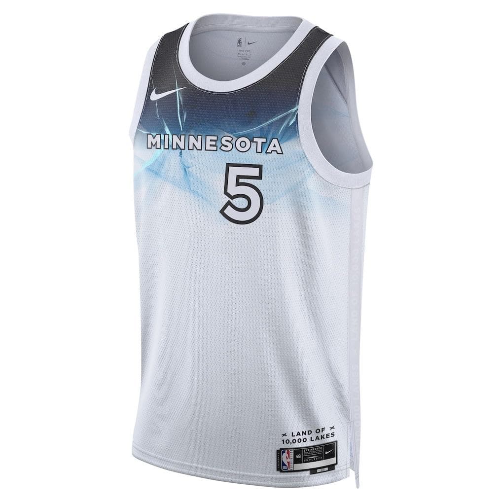 Nike Edwards Timberwolves 24-25 City Edition SW Basketball Jersey Unisex jerseys White FQ4350-100 M