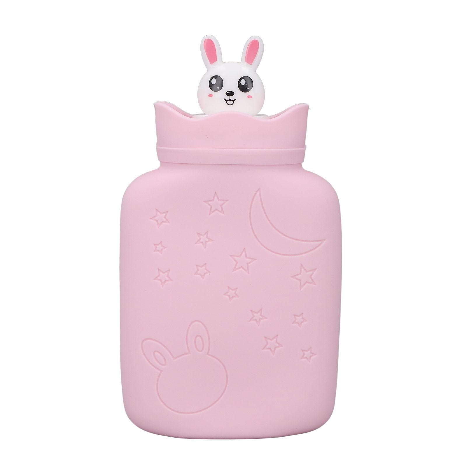 Hot Water Bag Silicone Safe Cute Design Microwave Heating Portable Hot Water Bottle pink