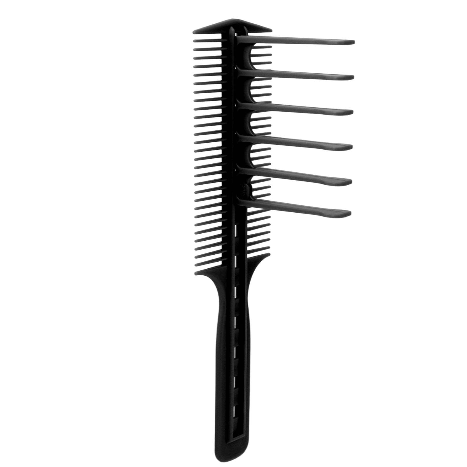 Barber Double Sided Guide Comb Multi Cutting Length Ergonomic Wide Tooth Comb for Hairdresser Black black
