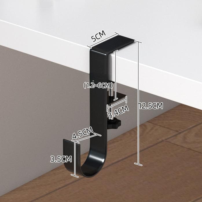 1Pcs Adjustable Desk Edge Hook Without Punching Office Desktop Edge Hanging Bag Hook Student Backpack Storage Hanging Hook black