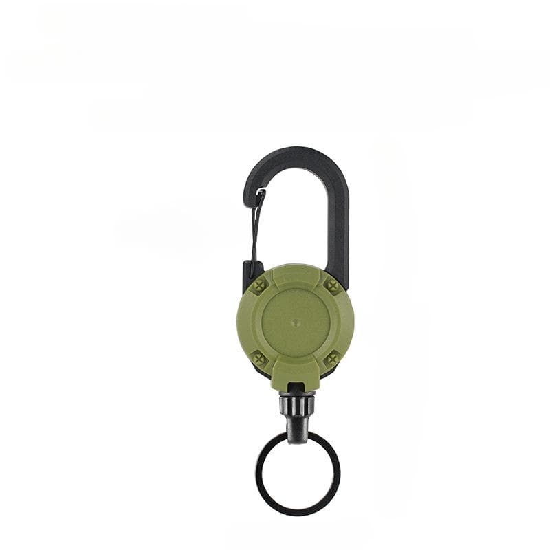 1Pcs Anti-theft Metal Easy-to-pull Buckle Rope Elastic Keychain Sporty Retractable Key Ring Anti Lost Yoyo Ski Pass ID Card green