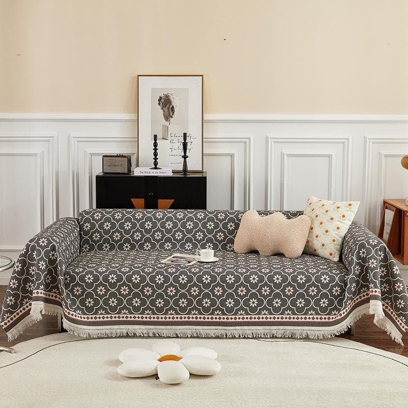Nordic Style Sofa Towel Waffle Print Sofa Cloth One Piece Full Wrap Cover Cloth Blanket Carpet Autumn Winter Couch Towel Cushion 180x130cm1pcs