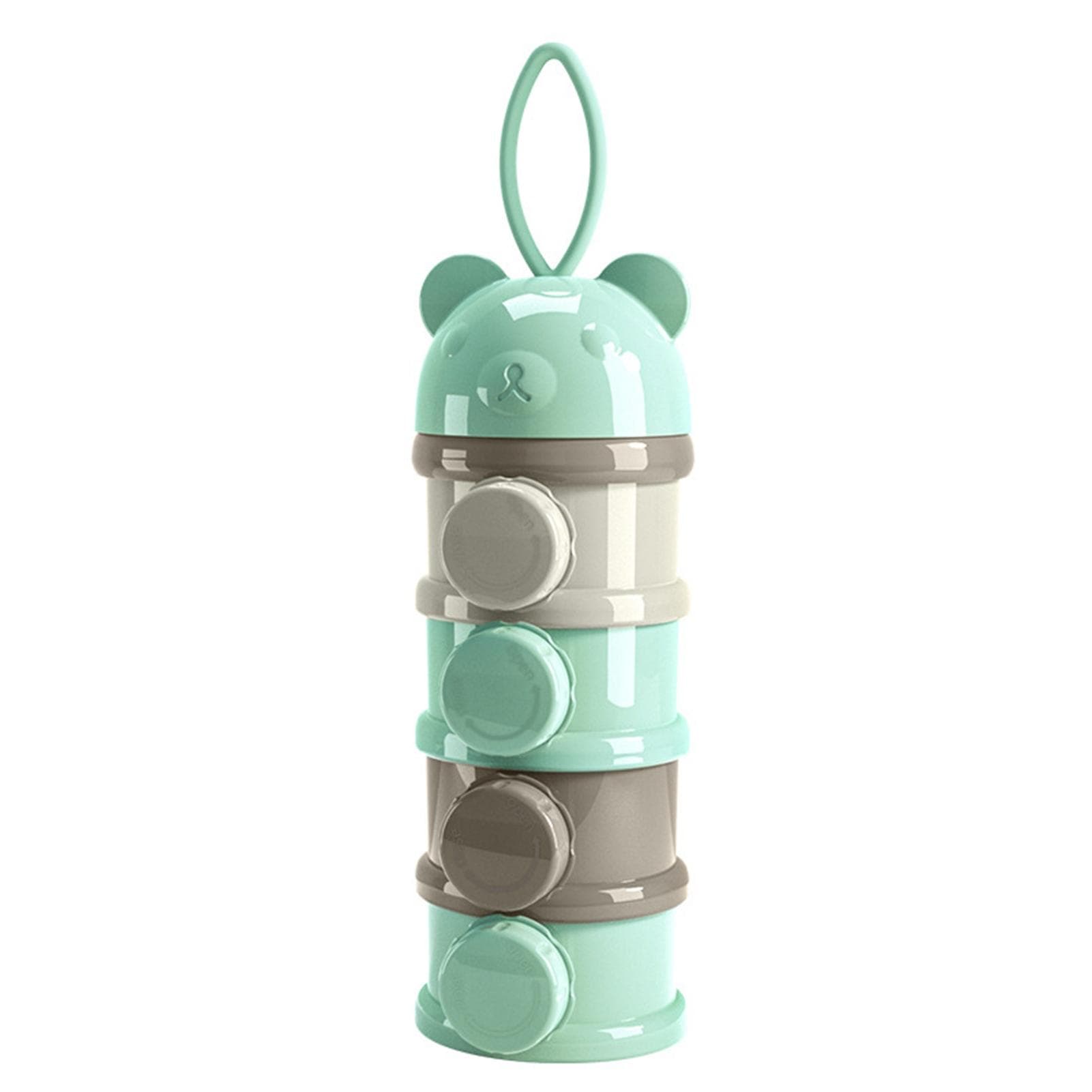 Baby Formula Dispenser 4 Layers Stackable Large Capacity Portable Milk Powder Dispenser Container green