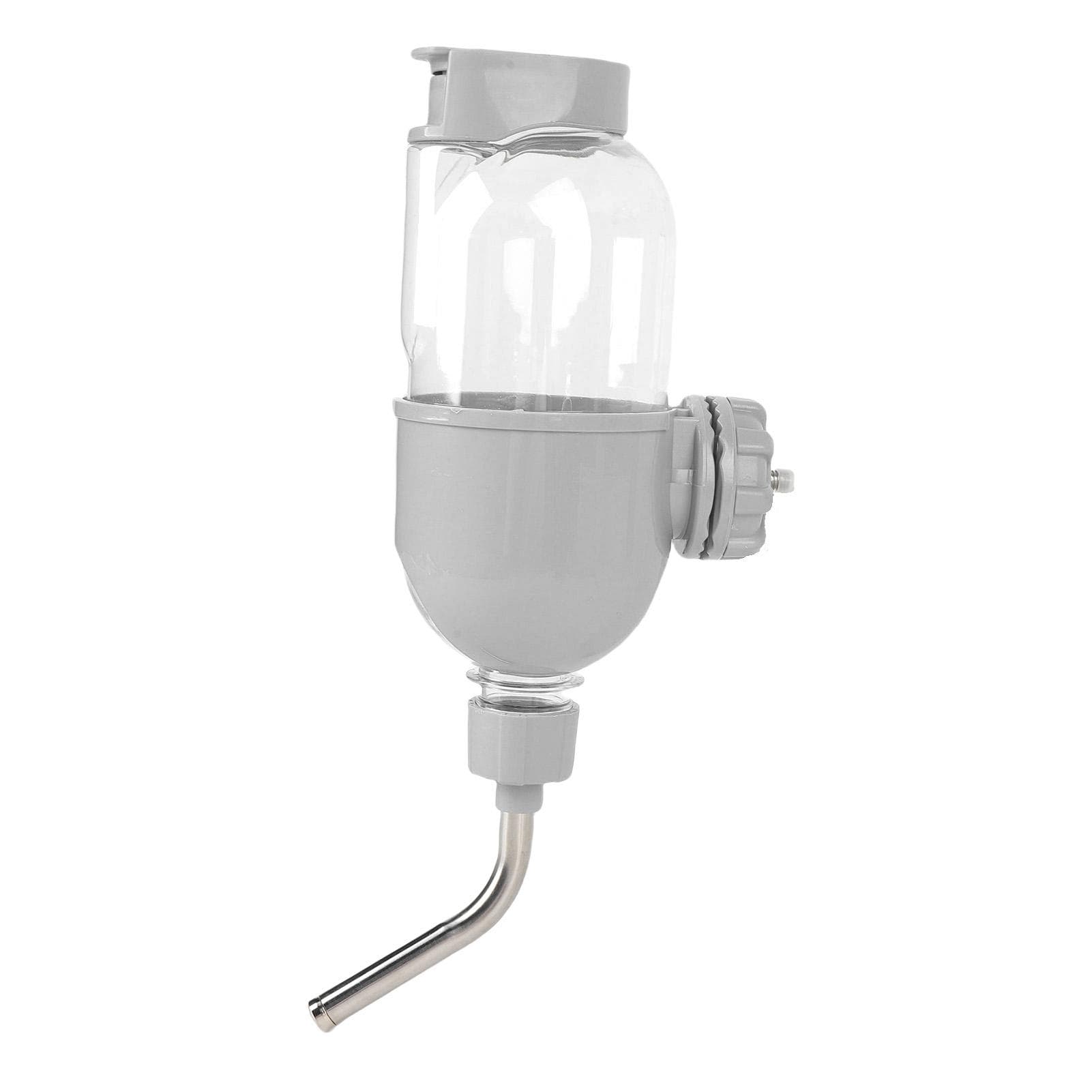 Hanging Dog Water Bottle Plastic Large Capacity Double Bead Design Cage Crate Hanging Water gray