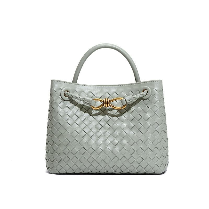 Fashionable and Niche Hand-held Women's Bag with A Bow, Hand-woven Metal, and A Casual, Large-capacity Single-shoulder Crossbody Bag