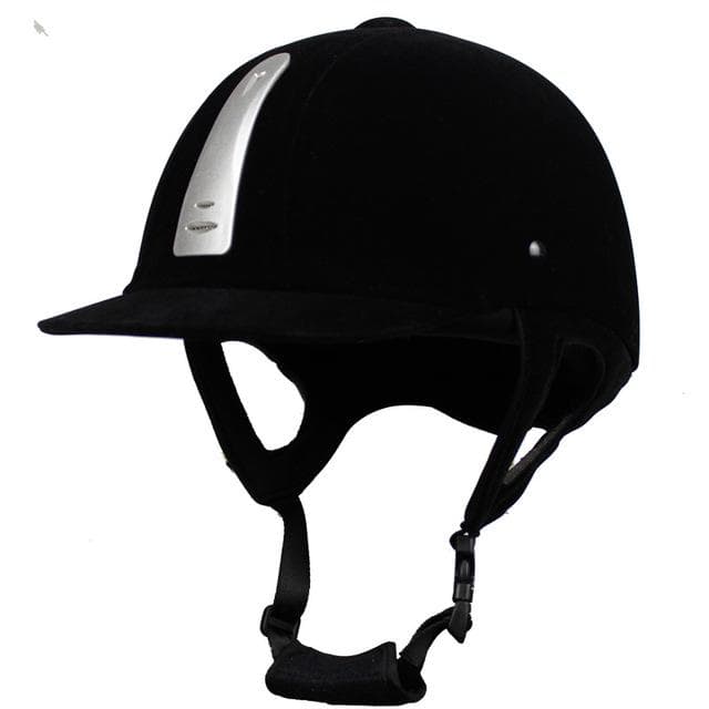 Horse Riding Helmet Equestrian Equipment Adjustable Velvet Safety Headwear Protection Anti-collision Hat Horseman Helmet Unisex L silver