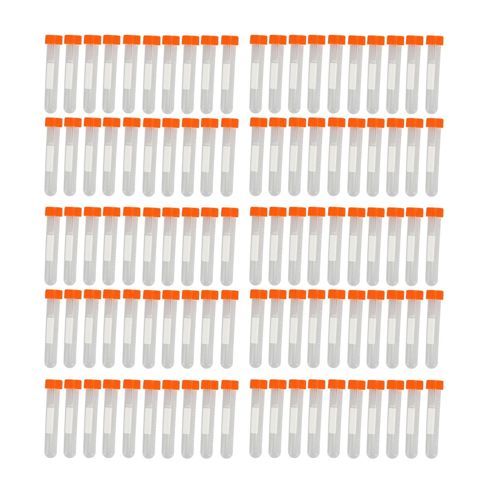 100pcs 10ml Centrifuge Tubes with Lid Accurate Clear Scale Safe Spiral Centrifugal Test Tube for