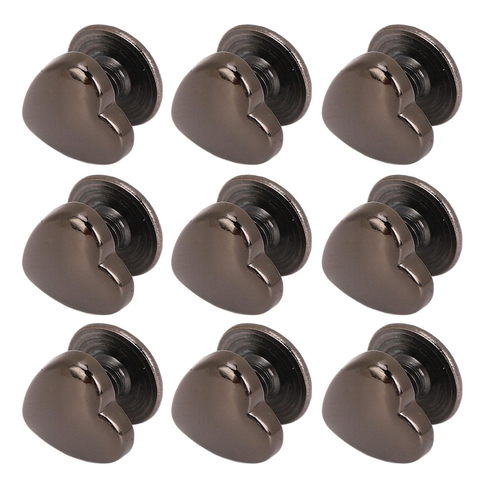 20 Pcs Heart Shape Rivets 8mm Zinc Alloy Heart Rivets with PH Screws for Belts Bags Hats Clothing gray
