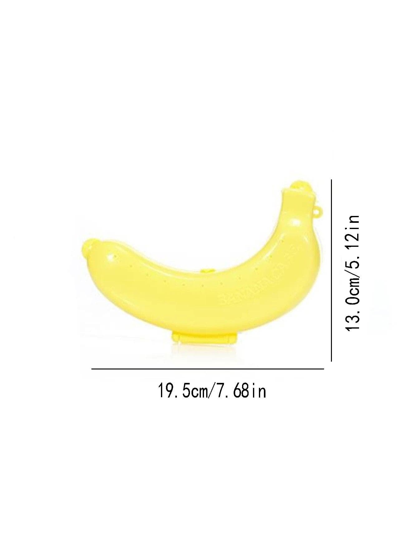 Three colors travel outdoor portable banana box fruit storage box plastic banana shape banana protective case yellow