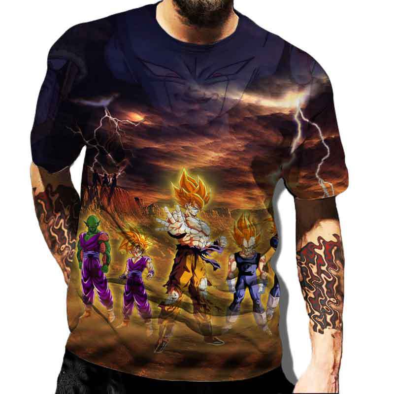 Anime Vegeta Tshirt Dragon- Balls T Shirts Men's T-Shirt Classic Man Clothes Harajuku Graphic Printed Clothing Summer Tops Tees XL