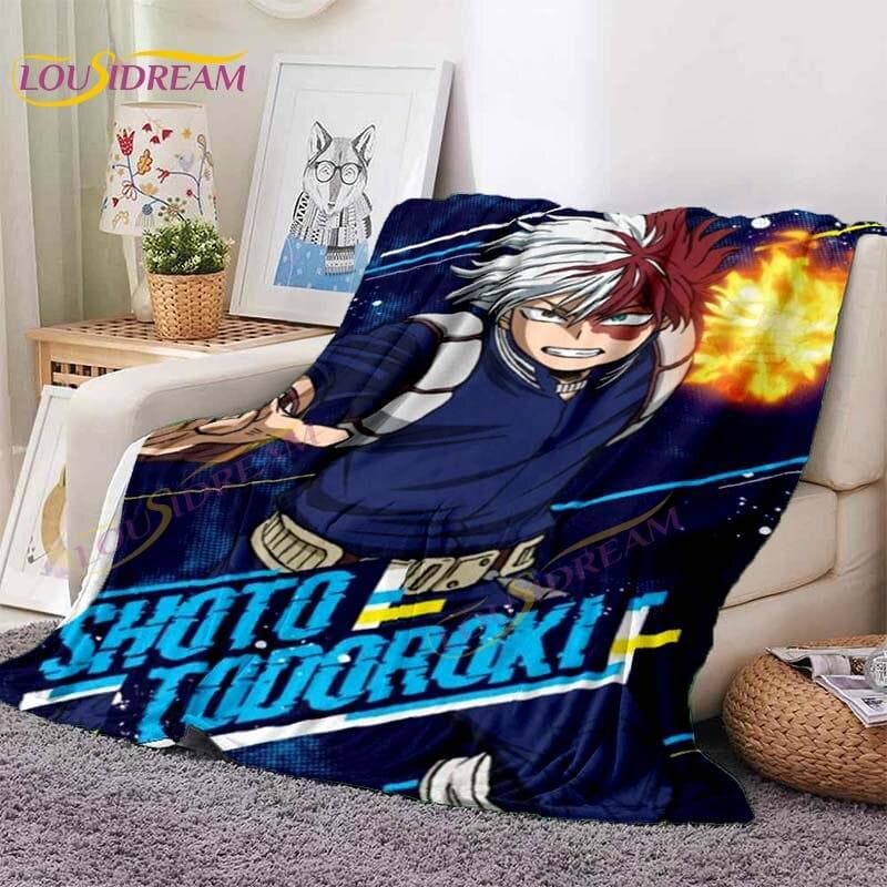 My Hero Academia Blanket Anime Blankets Midoriya Izuku Blankets Bed Sofa Lazy Soft Blanket Boys Girls Kids Gift Flannel Blankets 100x150cm