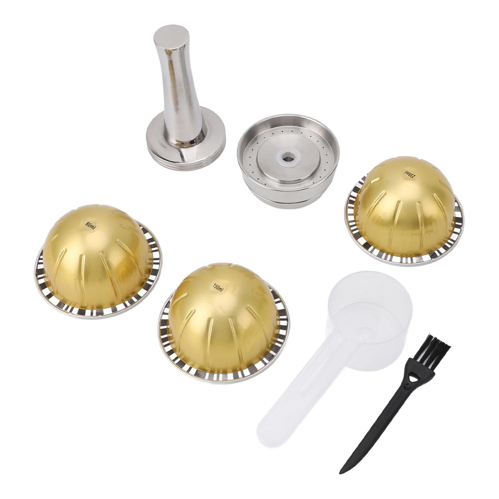 Stainless Steel Coffee Capsule Cup with 3 Capacity 80ML 150ML 230ML Reusable Coffee Capsule Metal L