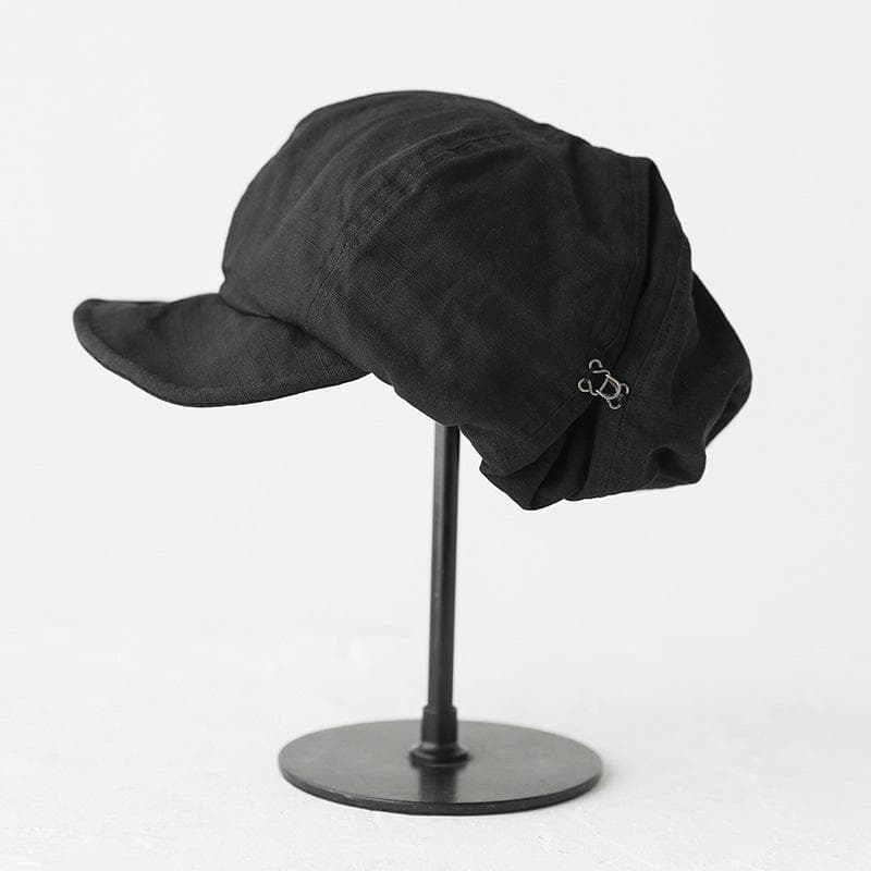 Retro Style Oversized Berets Caps for Women in 2024 Spring Summer Fashion Versatile Casual Short-brimmed Newsboy Hats 56-58cm black