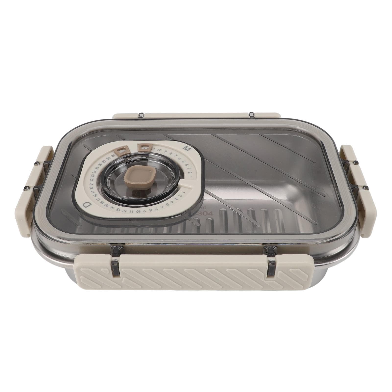 304 Stainless Steel Food Storage Container with Lid Leakproof Bento Box Refrigerator Friendly Muti 680ML Beige