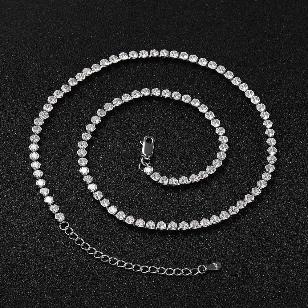 100% 925 Sterling Silver 3mm Full High Carbon Diamond Pendant Necklace For Women Sparkling Wedding Fine Jewelry Wholesale