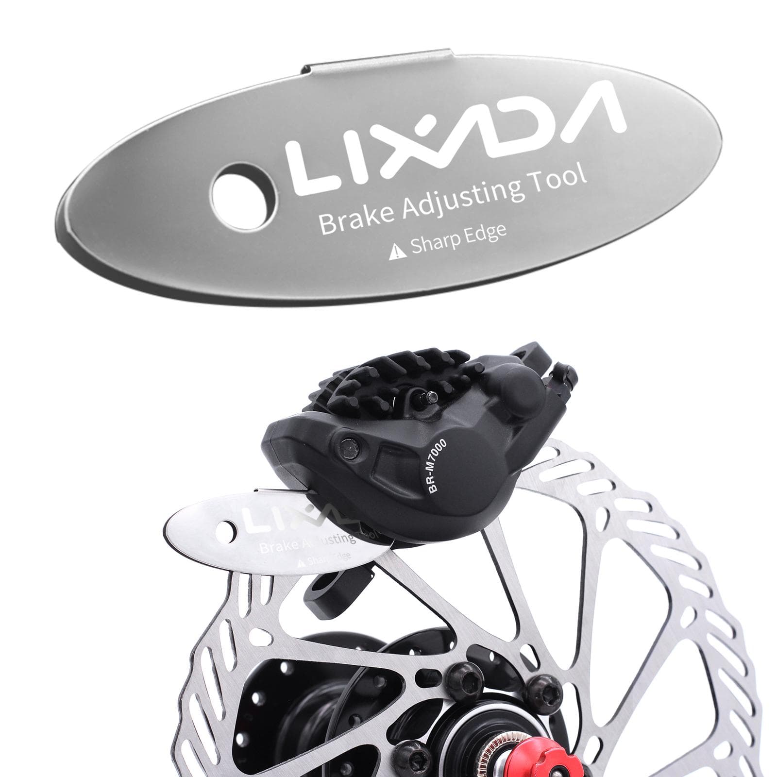 Lixada MTB Disc Brake Pads Adjusting Tool Bicycle Pads Mounting Assistant Brake Pads Rotor silver