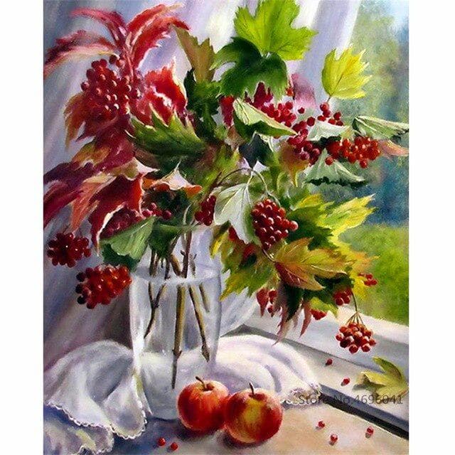 Diamond Painting Flowers Cross stitch Diamond Embroidery Wall decor 20X30CM