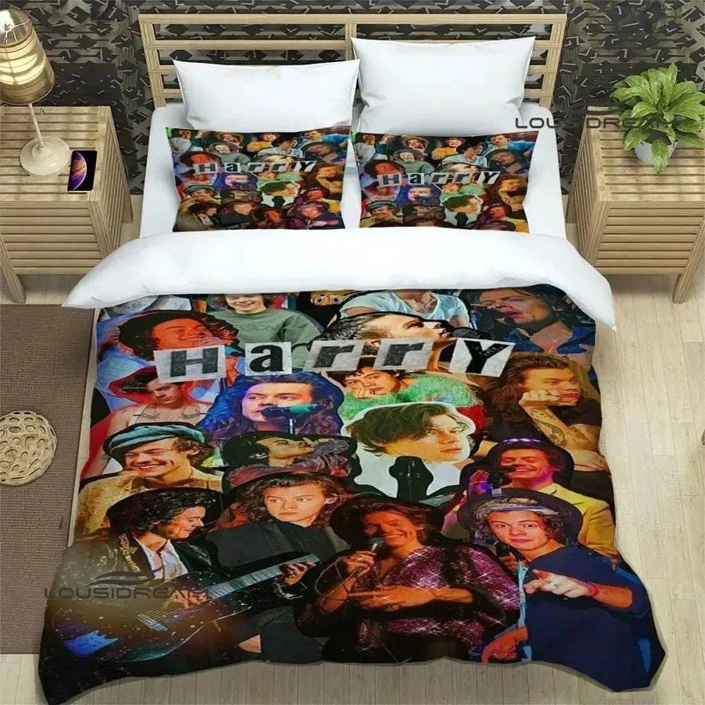 Singer H-Harry-Styles Bedding Sets exquisite bed supplies set duvet cover bed comforter set bedding set luxury birthday gift EU Single 135x200cm