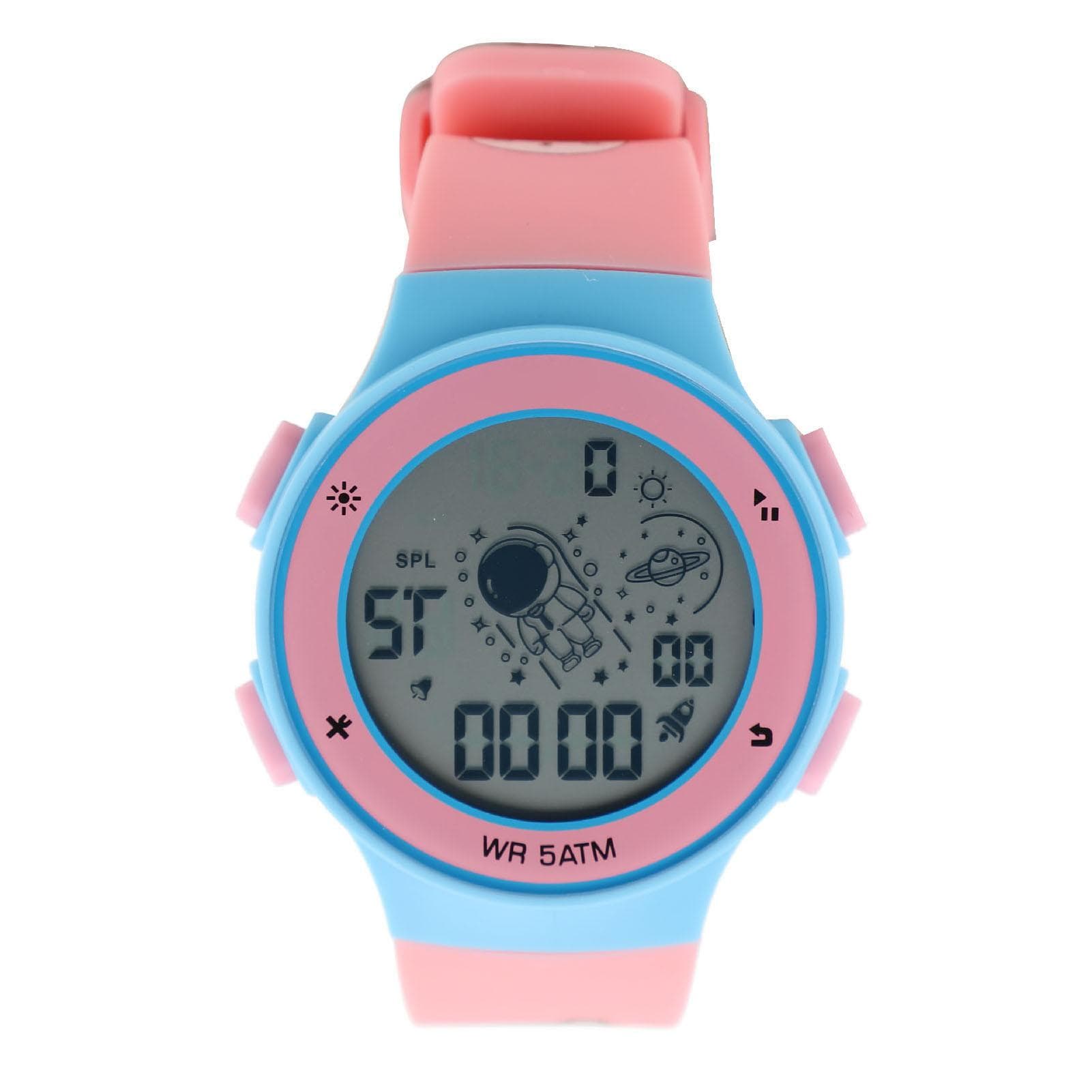 Kids Digital Watch Colorful LED Backlight 50M Water Proof Stopwatch Calendar Alarm TPU Strap 12 24