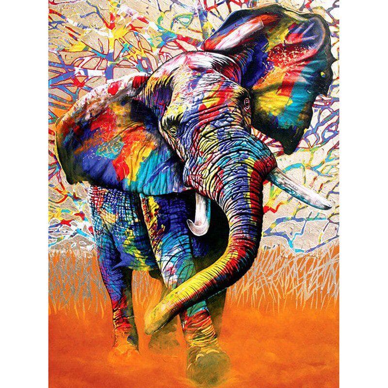 Diamond Painting Colorful Elephants Rhinestones Diamond Mosaic Home Decoration Diamond Embroidery 20X30CM