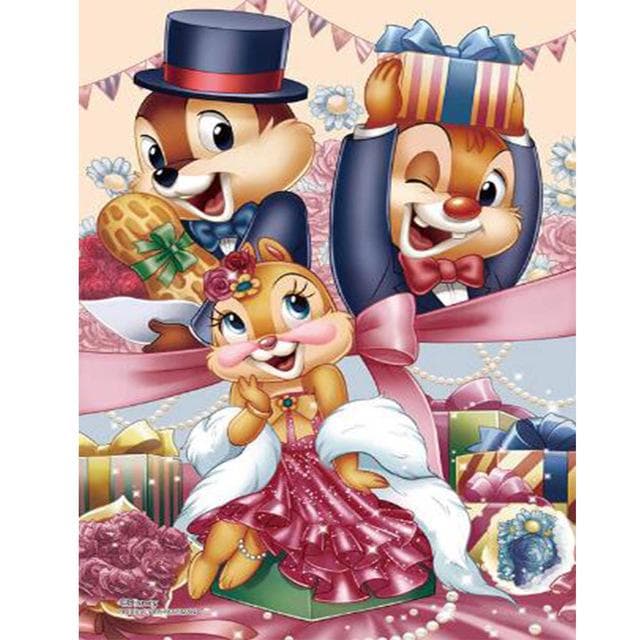 5D DIY Diamond Painting Cartoon Squirrel Cross Stitch Home Decor gift 20X30CM