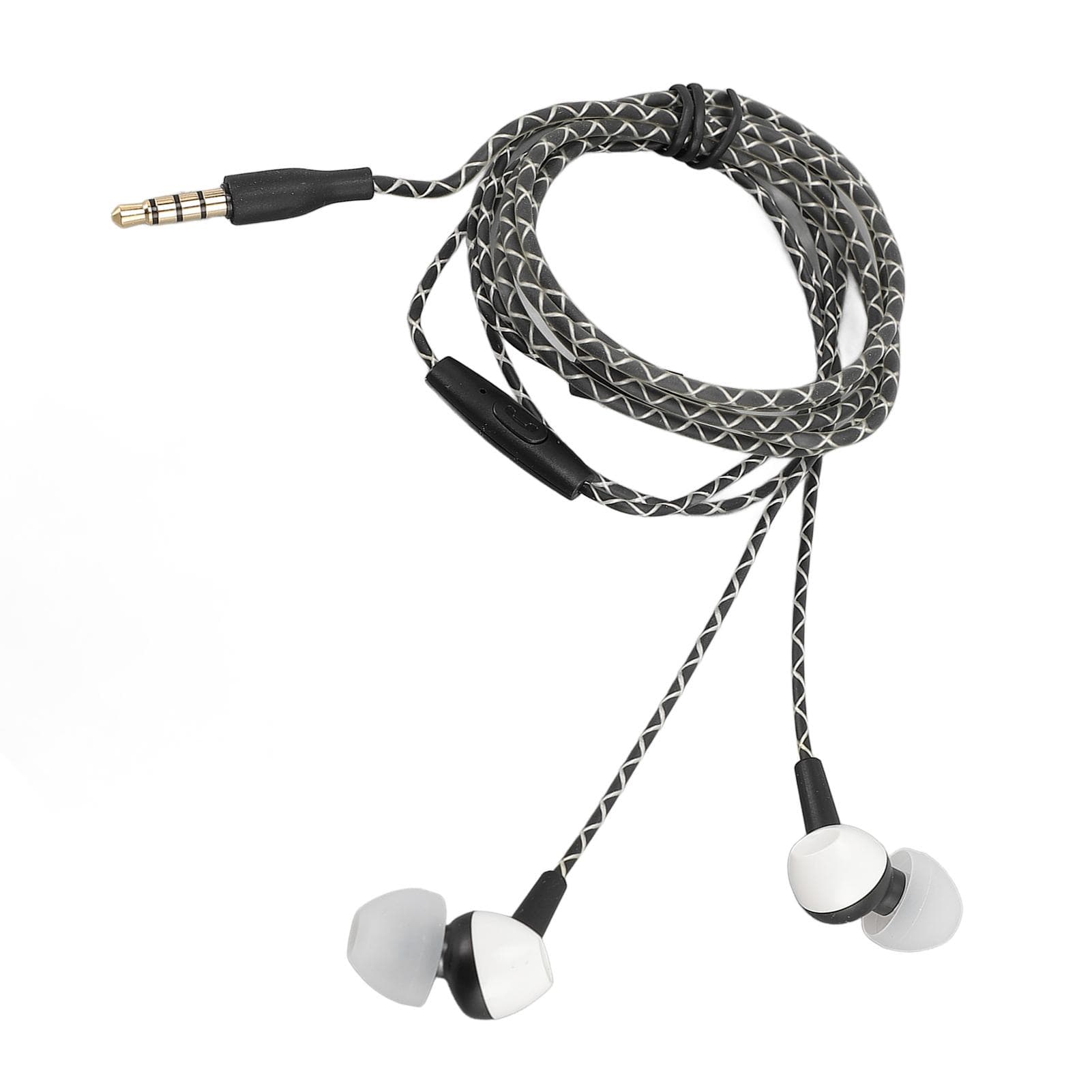 Wired Earbuds with Microphone HD Stereo Bass Noise Reduction 3.5 mm Jack Earphones for Smartphones white