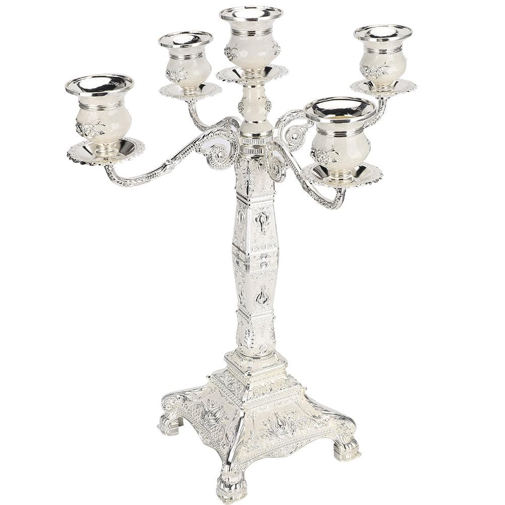 European Vintage Home Candelabra Embossed Candle Holder Dinner Table Wedding Ornaments
