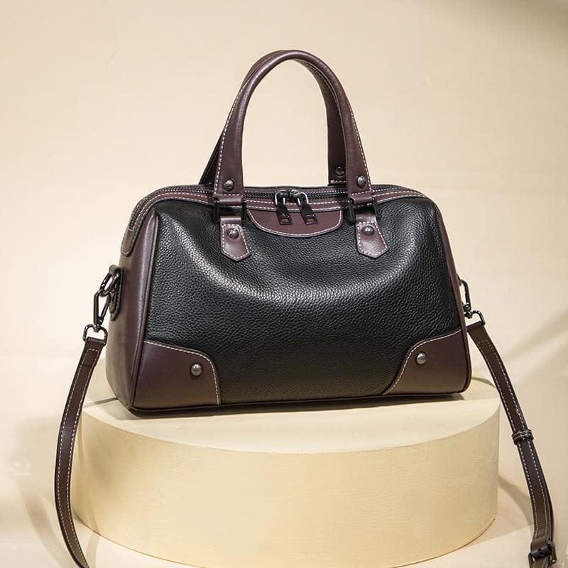 Simple, Fashionable and Versatile Pillow Bag, Trendy Color-blocking, Fashionable Hand-held Shoulder Crossbody Bag, Boston Bag black