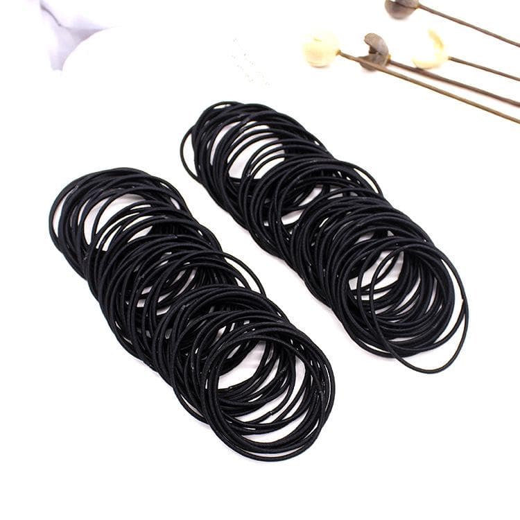 10pcs/lot 5CM Women Rubber Bands Scrunchy Elastic Hair Bands Girls Headband Decorations Ties Gum for Hair 10pcs black