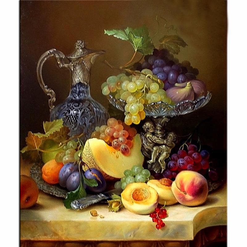 5D DIY Diamond Painting Fruit and wine Diamond Embroidery Cross Stitch Rhinestone Mosaic Painting 20X25cm multicolour